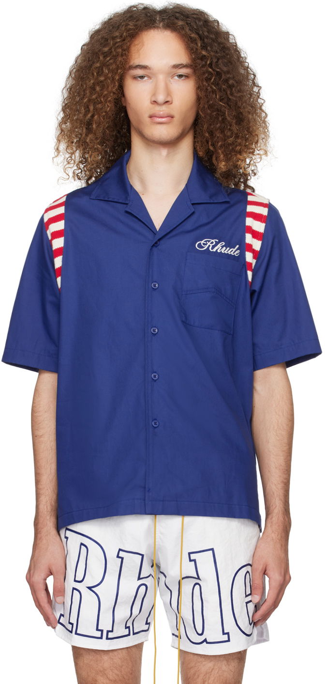 Skjorte Rhude 'American Spirit' Shirt Mørkeblå | RHPS24SR01320302, 0