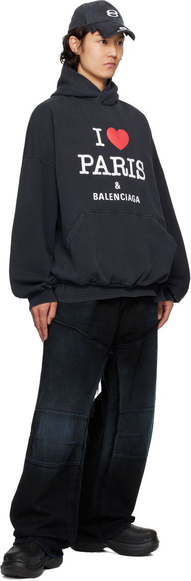Sweatshirt Balenciaga Balenciaga 'I Love Paris & Balenciaga' Hoodie Sort | 803265TRVM6, 3