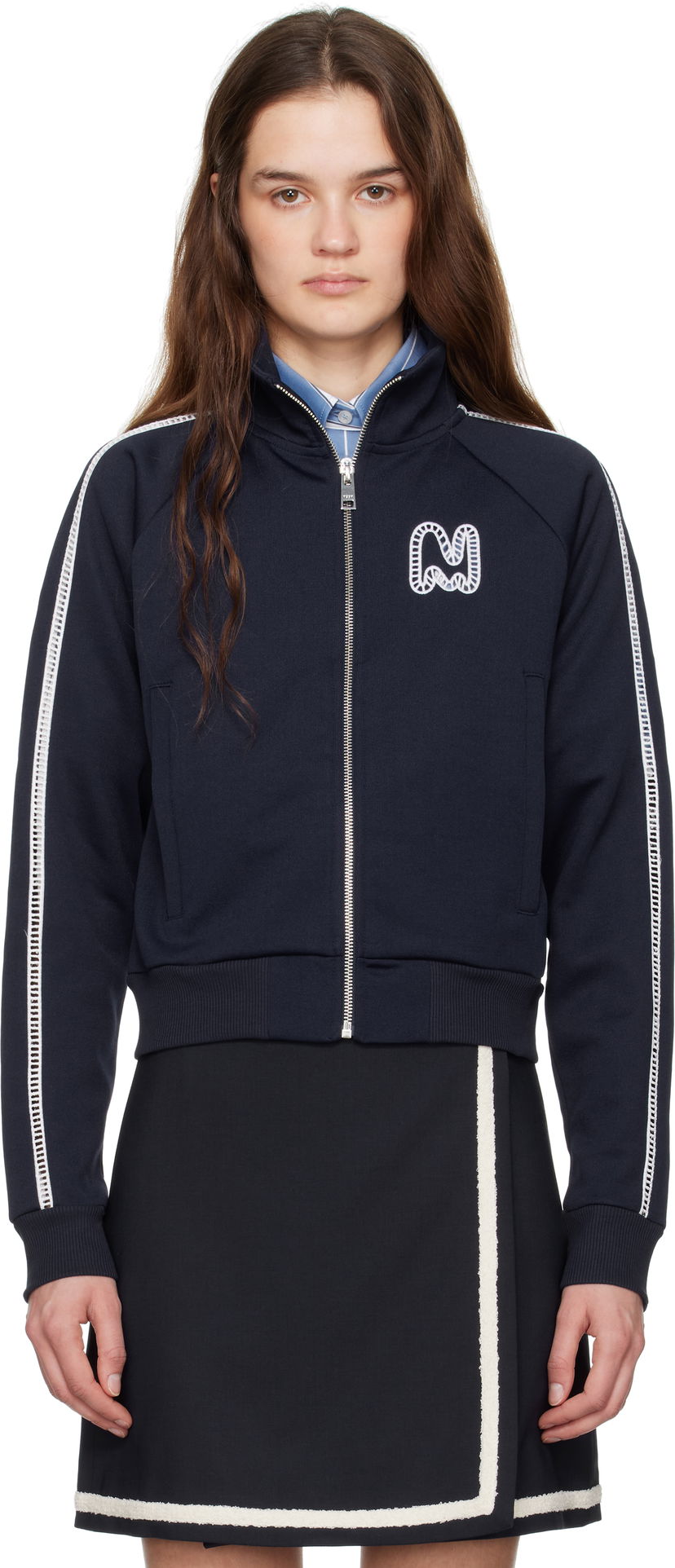 Sweater MSGM MSGM Logo Track Jacket Mørkeblå | 3841MDM136 257267