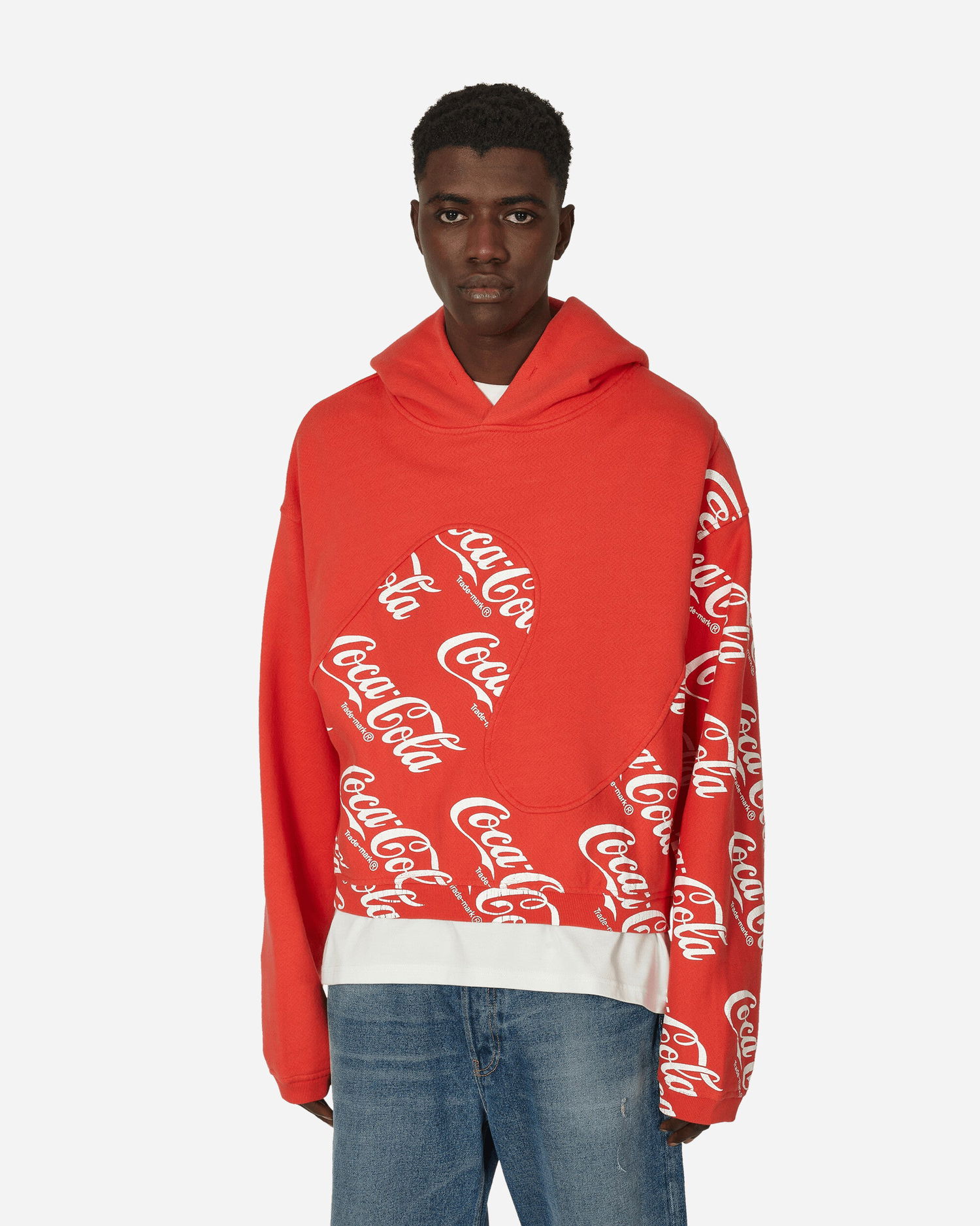 Sweatshirt ERL Swirl Hooded Sweatshirt Rød | ERL08T024 1, 0