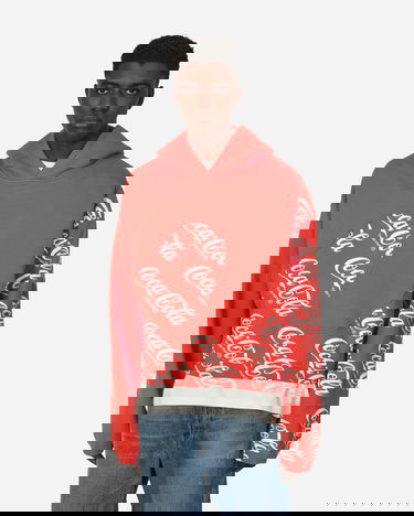 Sweatshirt ERL Swirl Hooded Sweatshirt Rød | ERL08T024 1, 0