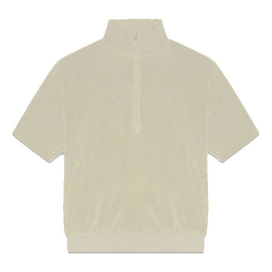 Sweatshirt Fear of God Essentials Velour Mockneck Pullover Beige | FOG-SS22-225