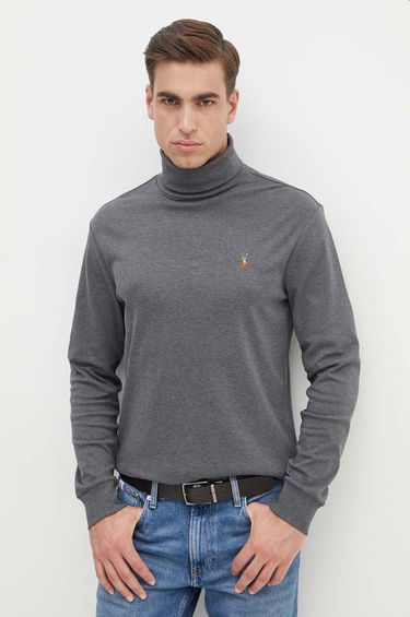 Sweater Polo by Ralph Lauren Lightweight Cotton Turtleneck Grå | 710760126, 0