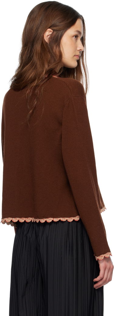 Sweater Bode Bode Rookie Embroidered Scalloped Cardigan Brun | WRS25KT021, 2