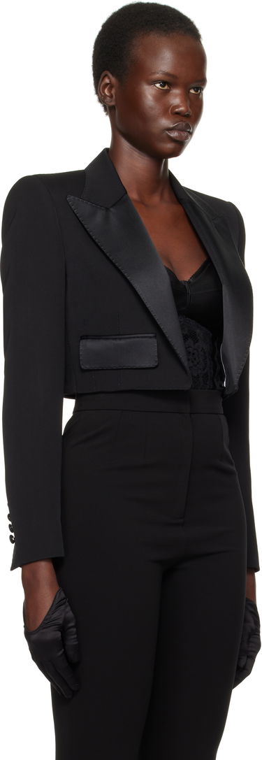 Bomberjakke Dolce & Gabbana Dolce&Gabbana Spencer Tuxedo Wool Blazer Sort | F296YT FU21E, 1