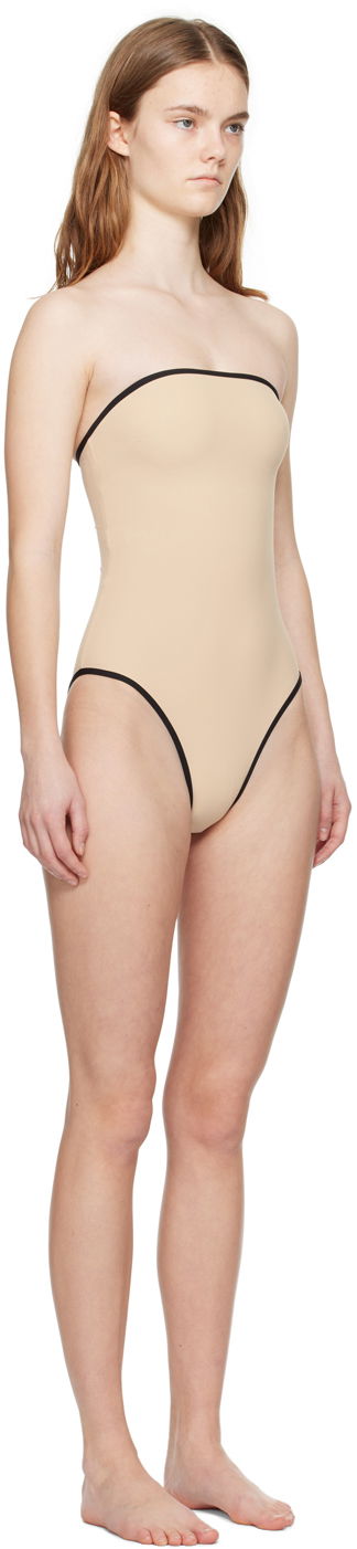 Badetøj TOTEME TOTEME Women's Bandeau One-Piece Swimsuit Beige | 241-WSW1027-FB0097, 1