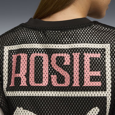 Crop top Puma ROSÉ Cropped Mesh Relaxed Fit T-Shirt Sort | 633804_01, 4