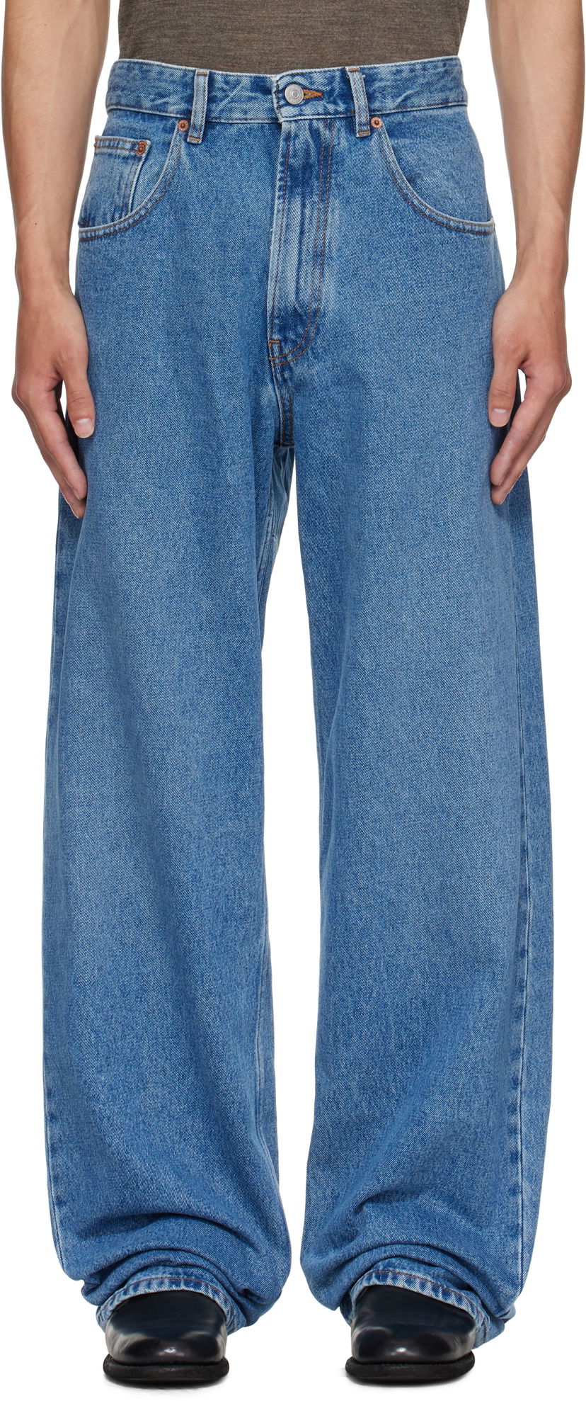 Jeans Maison Margiela MM6 Maison Margiela Wide-Leg Jeans Blå | SH0LA0023 M30018