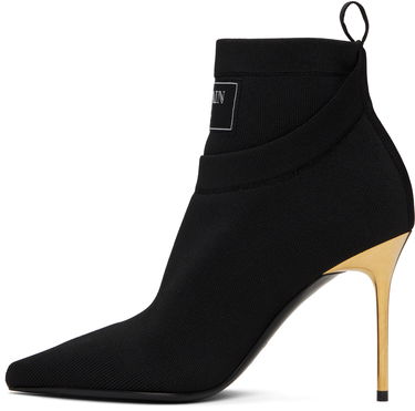 Sneakers og sko Balmain Crewneck Knit Ankle Boots Sort | EN1TE102TKAB, 2