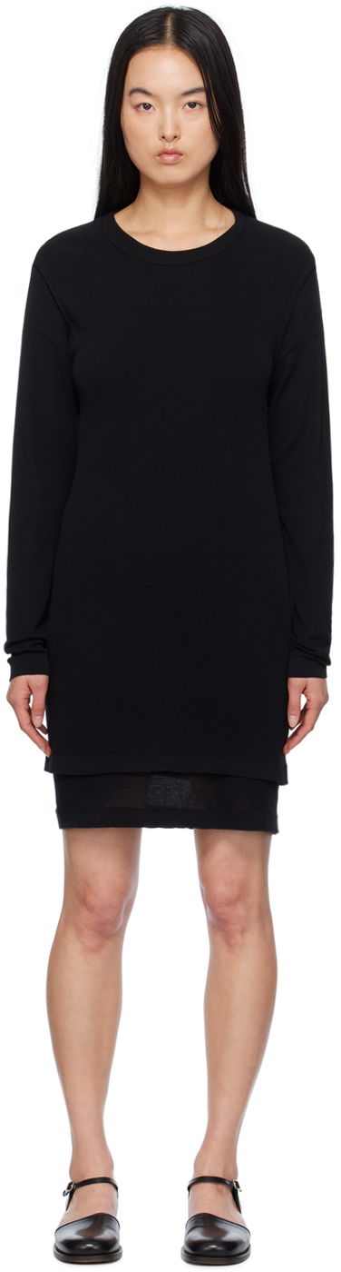 Kjole LEMAIRE Double Layer Minidress Sort | DR1066 LK1016