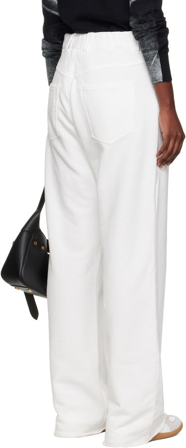 Bukser Maison Margiela MM6 Maison Margiela Brushed Sweat Jersey Trousers Hvid | S52KA0548 M25014, 2
