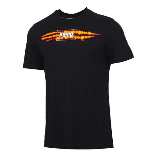 T-shirt Puma Printed Sports Short Sleeve T-Shirt Sort | 599427-51