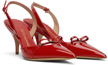 Sneakers og sko FERRAGAMO Ferragamo Gylla Mini Bow Slingback Pump Heels Rød | 781108, 3