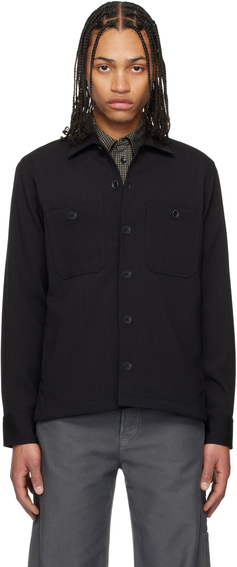 Skjorte rag & bone Rag & Bone Hyde Striped Overshirt Sort | MBW24HA019TWML