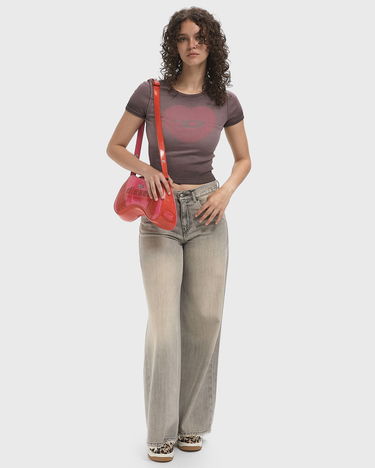 Crop top Diesel Diesel Heart Graphic Crop T-Shirt Brun | A12836-0SQAD-7FG, 1