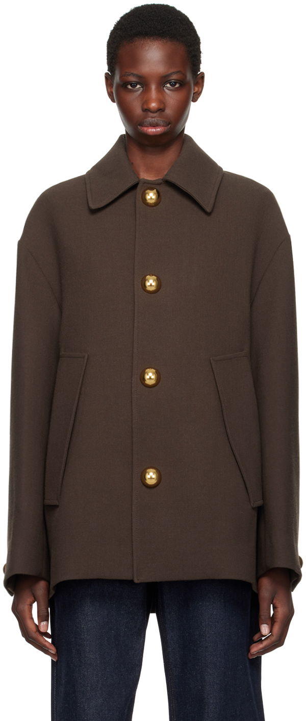 Frakker AMI Short Belted Coat Brun | FCO214.WV0051