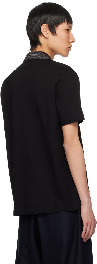 Polo skjorte Versace Versace Barocco Embroidered-Collar Polo Sort | 1013906_1A12966, 2