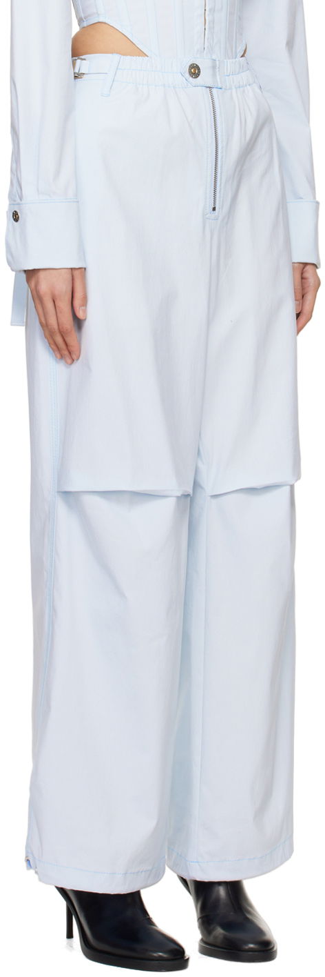 Bukser Dion Lee Flight Zippered Wide-Leg Trousers Blå | C2187PS24, 1