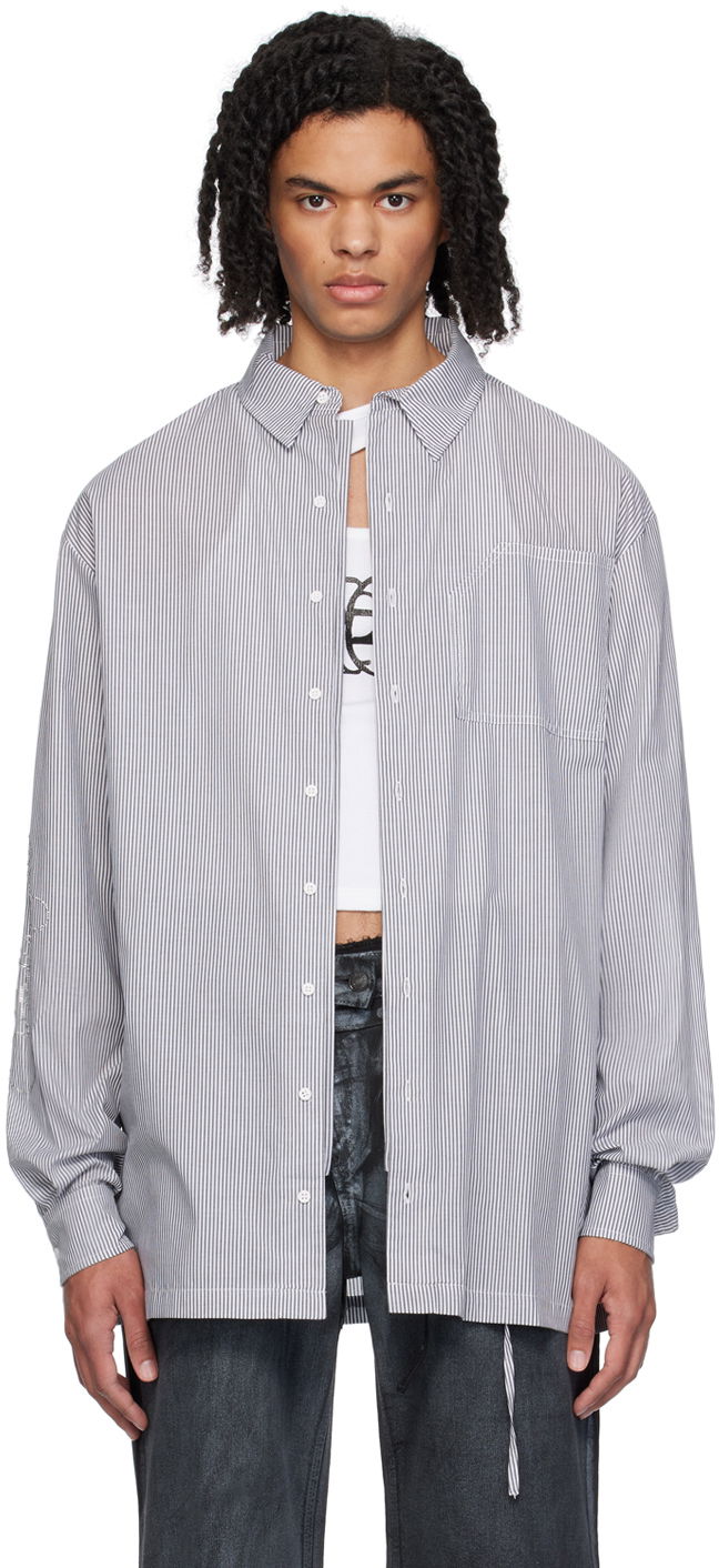 Skjorte Ottolinger Ottolinger Oversized Pinstriped Shirt Grå | 1103101, 0