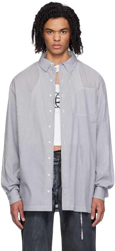 Skjorte Ottolinger Ottolinger Oversized Pinstriped Shirt Grå | 1103101, 0