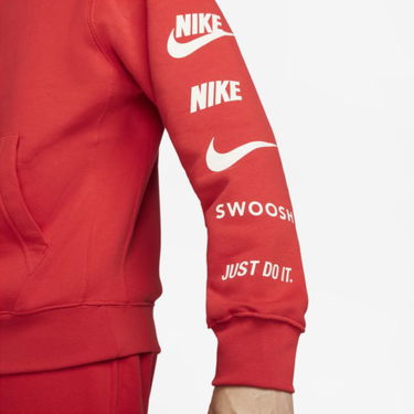 Sweatshirt Nike Sportswear Standard Issue Fleece Pullover Hoodie Rød | FJ0552-657, 2