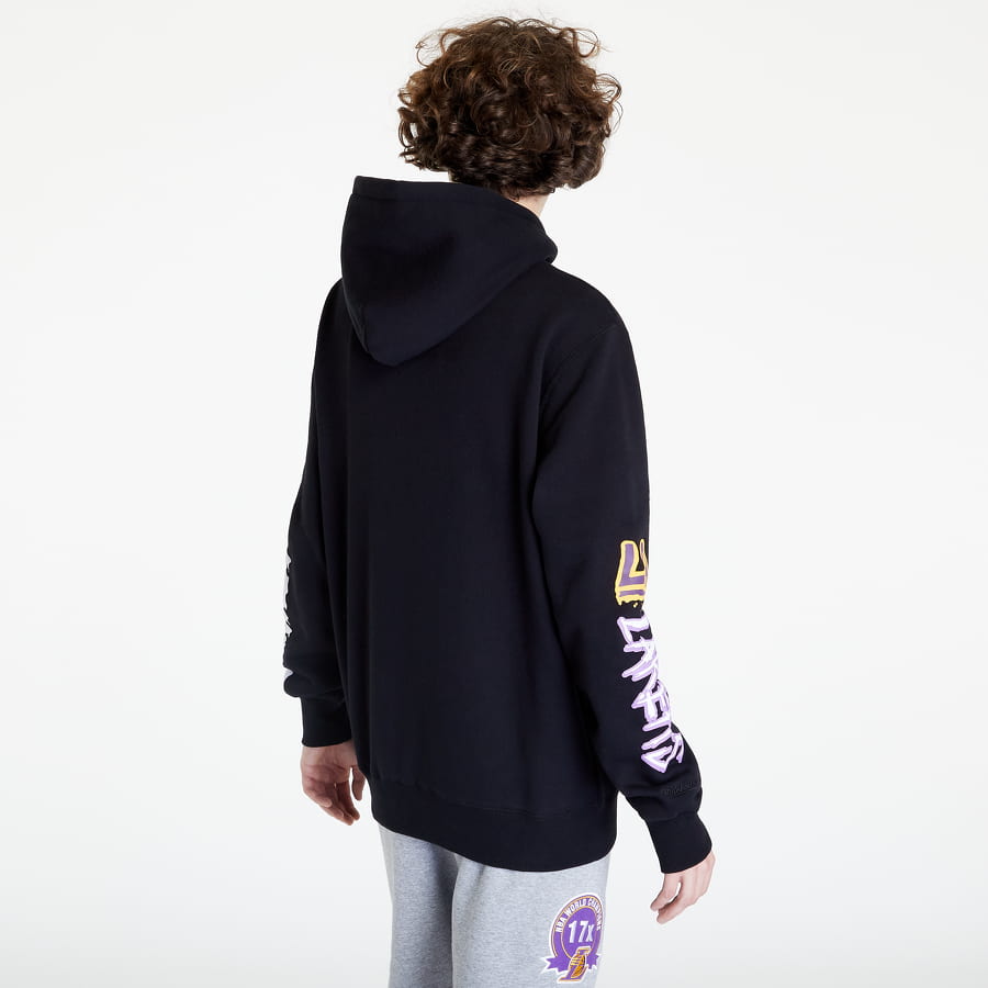 Sweatshirt Mitchell & Ness Slap Sticker Hoodie Sort | FPHD4771-LALYYPPPBLCK, 1