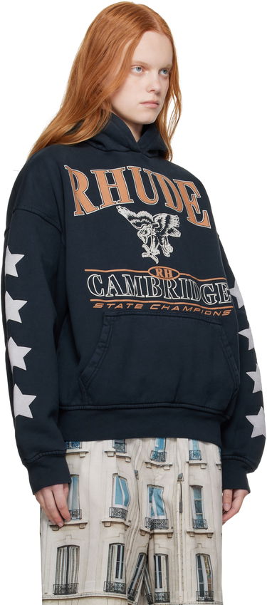 Sweatshirt Rhude Rhude 'Cambridge State Champions' Graphic Hoodie Mørkeblå | RHPF25HO10012, 1