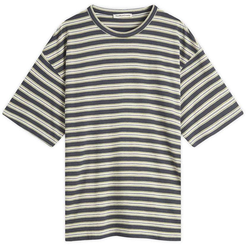 T-shirt YMC YMC Triple Jacquard Stripe T-Shirt, Size Large Grå | P6YMJ-90