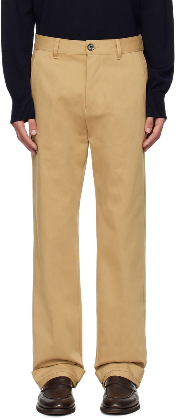 Bukser AMI Paris Tan Straight Trousers Beige | HTR015.CO0082, 0