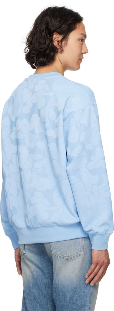 Sweatshirt BAPE A Bathing Ape Camo Jacquard Crewneck Sweatshirt Blå | 001SWL301305M, 2