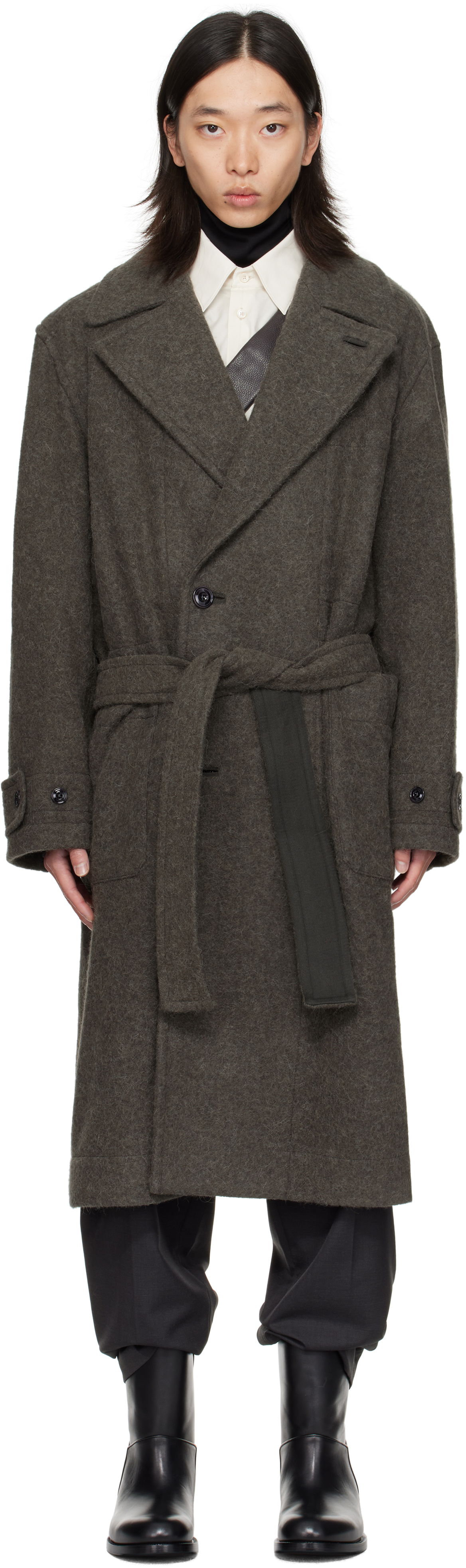 Frakker LEMAIRE Lemaire Soft Belted Coat Grøn | CO1135 LF504, 0
