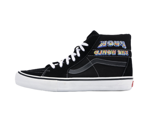 Skateboarding Vans Sk8-Hi Supreme Fuck the World Black Sort | VN0A45JDSY1