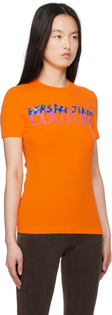 T-shirt Versace Versace Jeans Couture Institutional Logo T-Shirt Brun | E78HAHE06_ECJ02E, 4