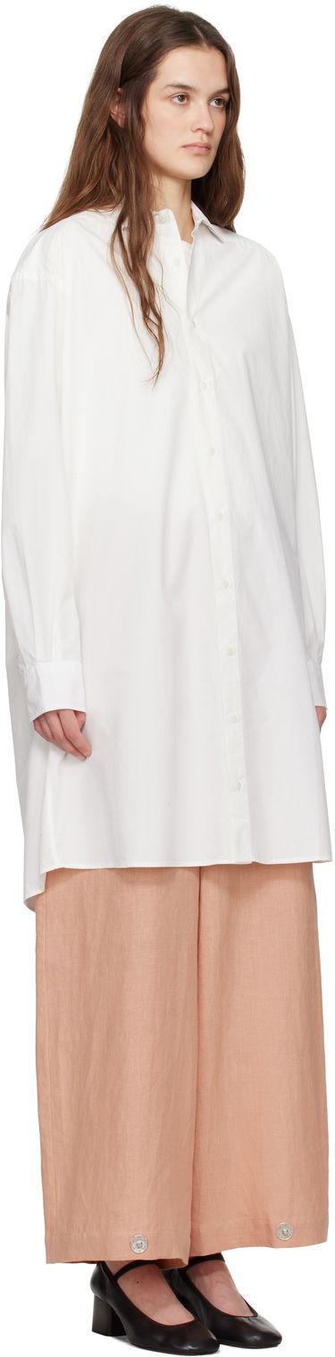Skjorte Baserange Baserange Claude Shirt Midi Dress Hvid | DROL-POU-SP25, 1