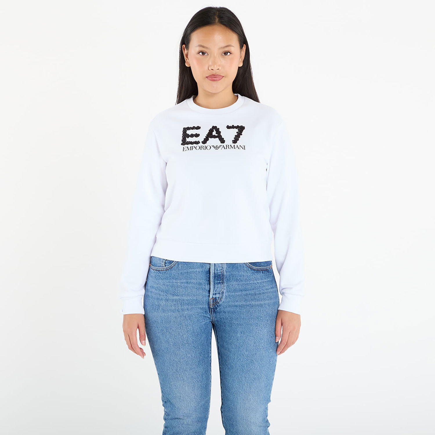 Sweatshirt Emporio Armani EA7 Emporio Armani Train Logo Series Sweatshirt Hvid | 7W000542AF16442U0008, 0