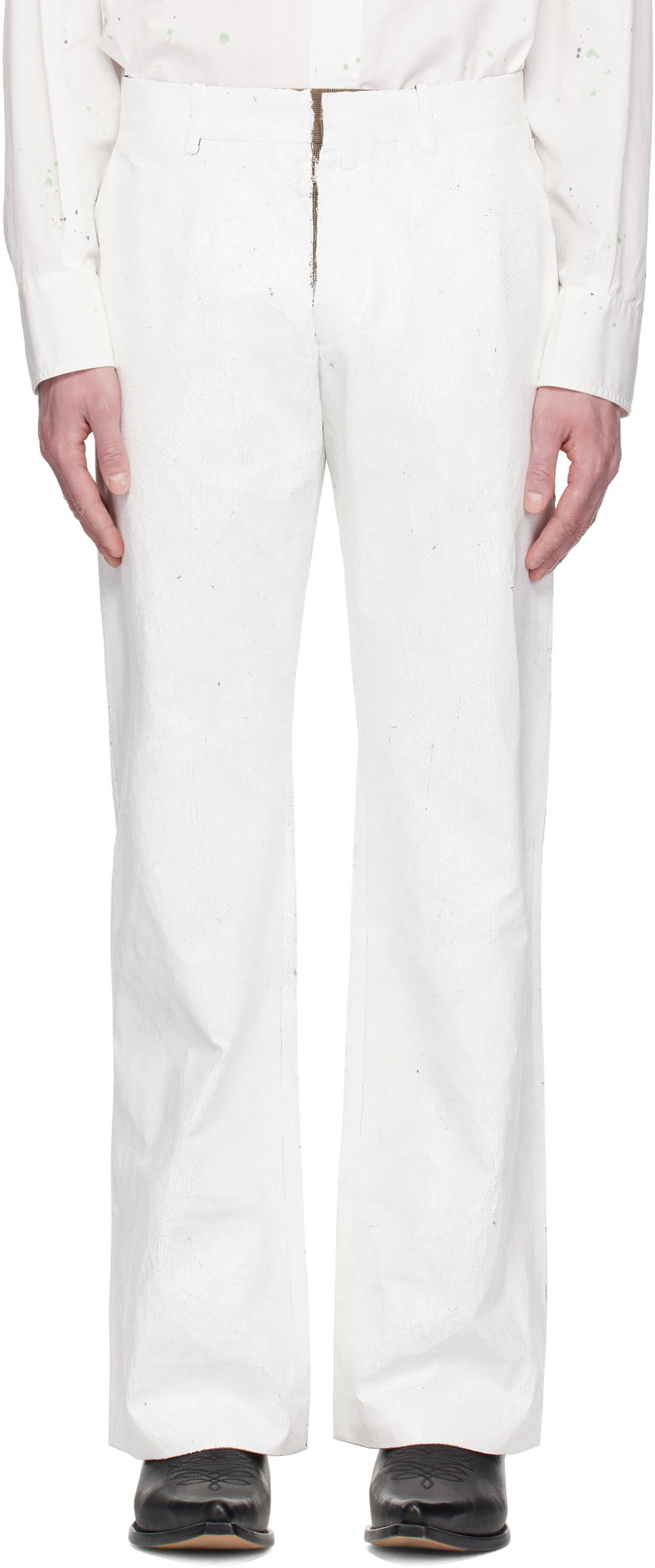 Bukser Maison Margiela MM6 Maison Margiela Painted Trousers Hvid | SH2KA0026 M35437