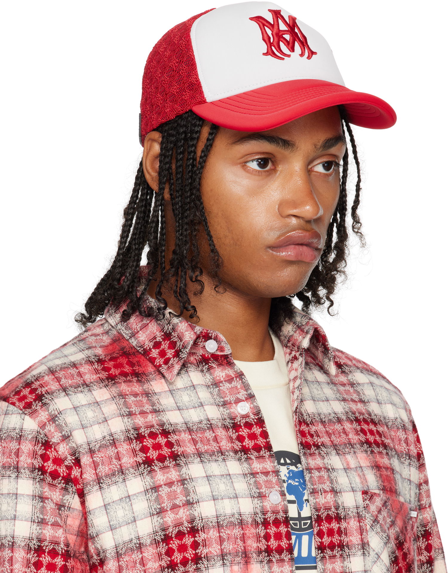 Kasket AMIRI AMIRI MA Two Tone Trucker Cap Rød | AMHATR1030, 1
