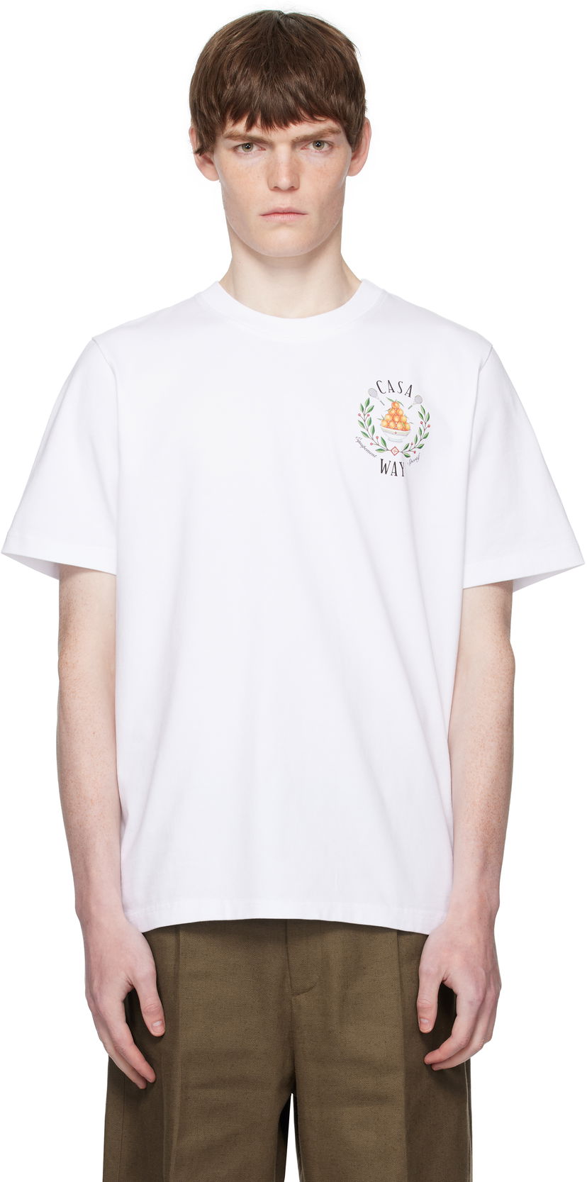 T-shirt Casablanca Casablanca 'Casa Way' Graphic T-Shirt Hvid | MPF25-JTS-001-26-EX-FLANNELS