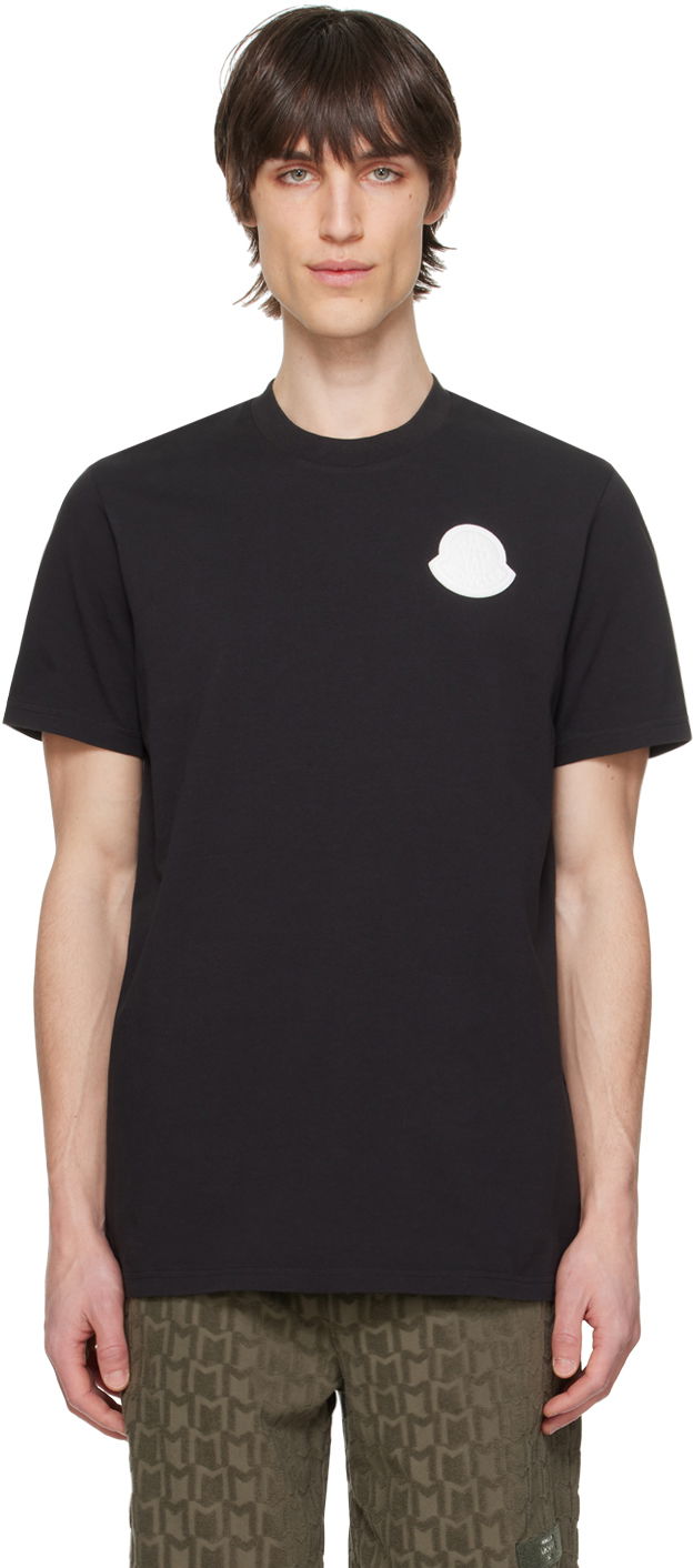 T-shirt Moncler Black Patch T-Shirt Sort | J10918C0004583927