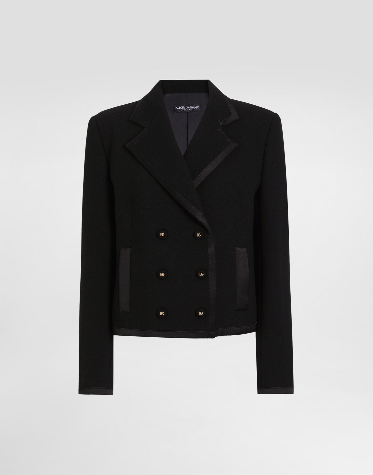 Jakke Dolce & Gabbana Dolce & Gabbana Double-Breasted Short Jacket Sort | F29ANTFU2TZN0000, 0
