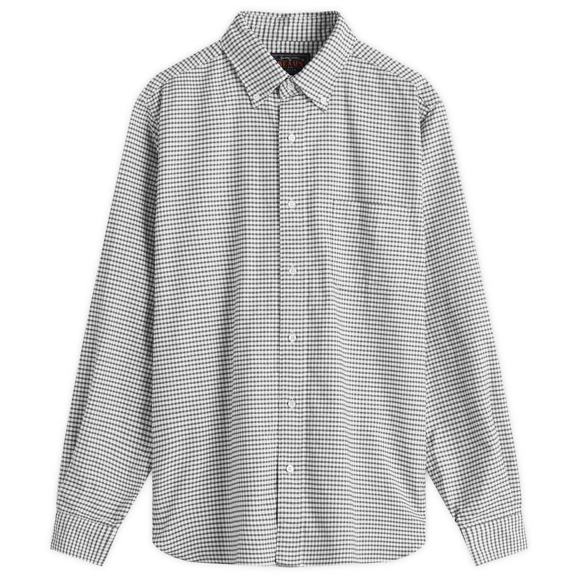 Skjorte BEAMS Beams Plus Button Down Gingham Oxford Shirt, Size Small Grå | 3811-0077-139-19