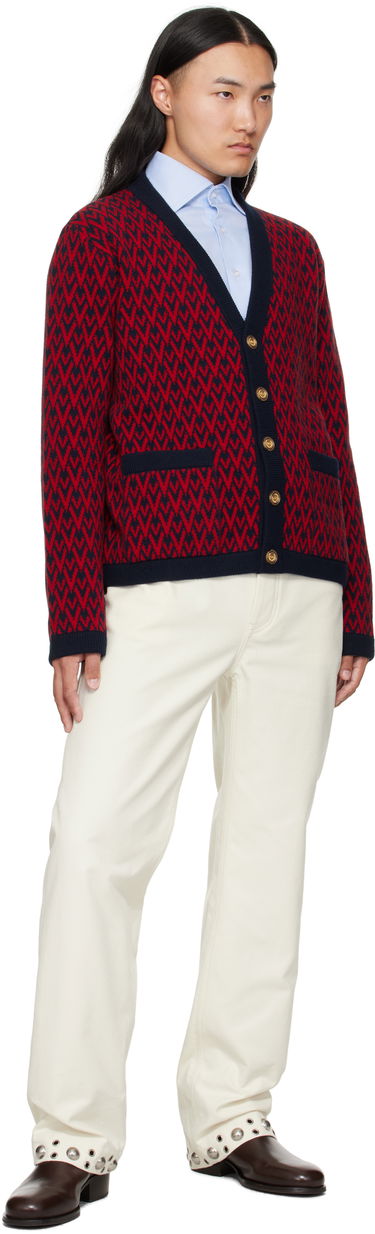 Sweater Valentino Valentino 'Toute La V' Wool Cardigan Rød | 7V3KA04IAR1, 3