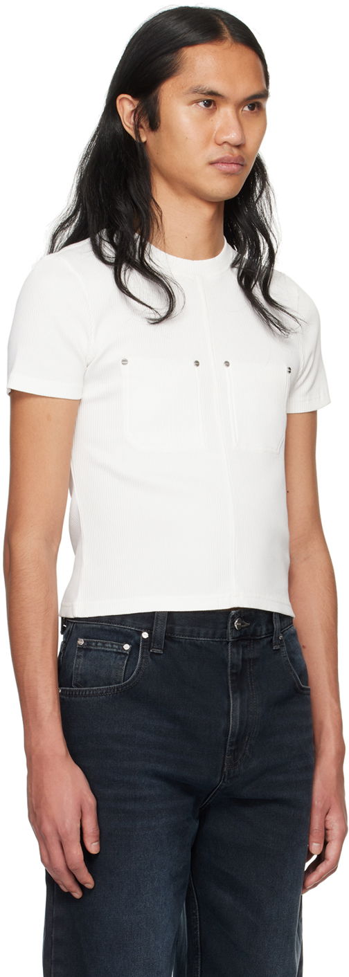 T-shirt Dion Lee Shrunken Rivet T-Shirt Hvid | C3170PS24, 1