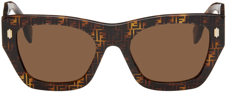 Solbriller FENDI Roma Sunglasses Brun | FE40100I 192337147364, 0