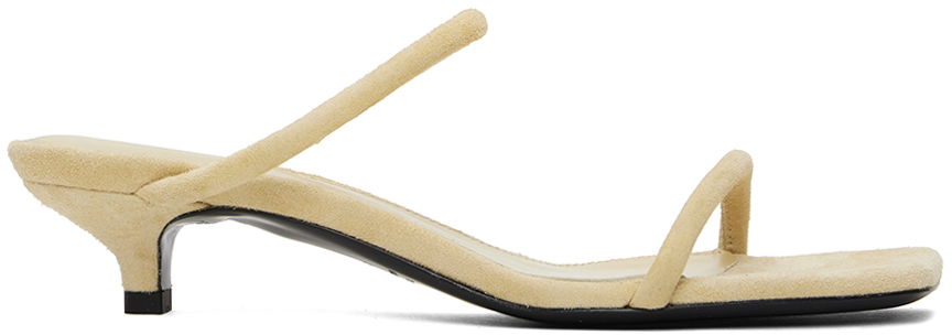 Tilbehør TOTEME TOTEME 'The Minimalist' Heeled Suede Sandals Beige | 243-WAS2065-LE0045, 0