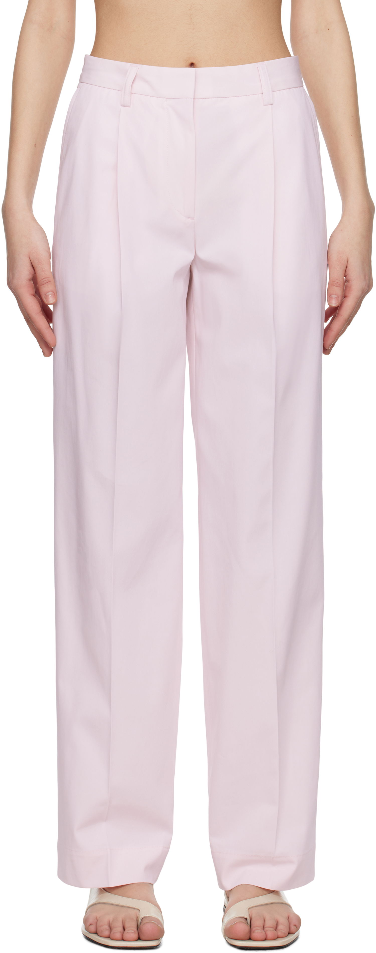 Bukser TOTEME TOTEME Slanted Pocket Trousers Lyserød | 252-WRB0246-FB0379, 0