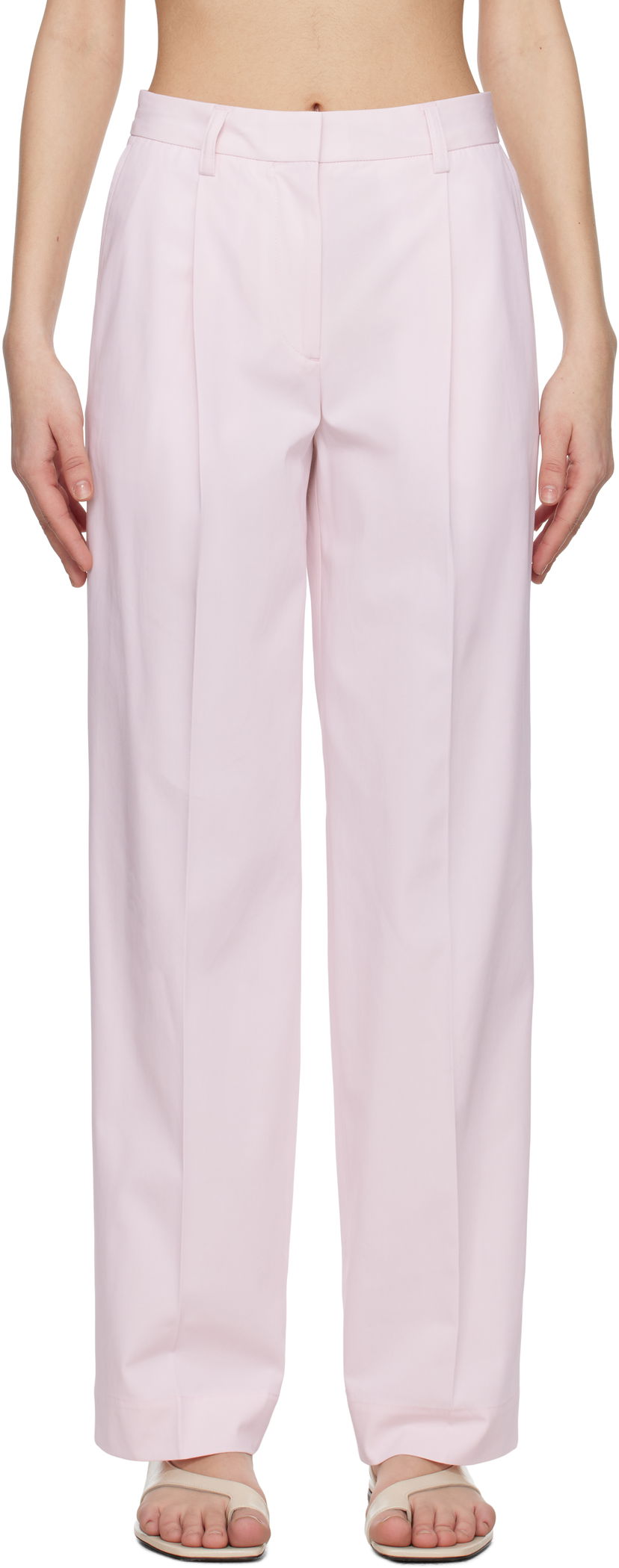 Bukser TOTEME TOTEME Slanted Pocket Trousers Lyserød | 252-WRB0246-FB0379