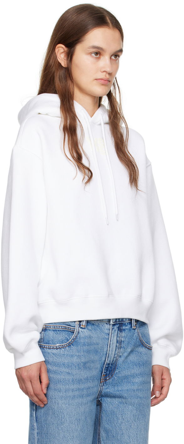 Sweatshirt Alexander Wang Bonded Hoodie Hvid | 4CC3222069, 1