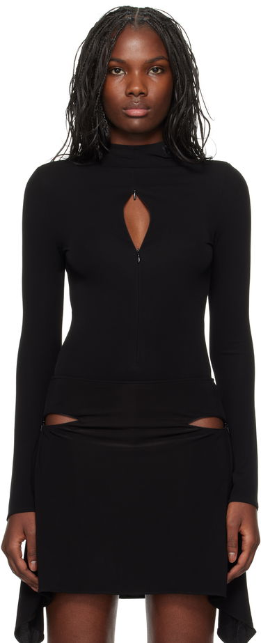 Kjole Courrèges Drop Volcano Jersey Bodysuit Sort | 324JBD095JS0145, 0