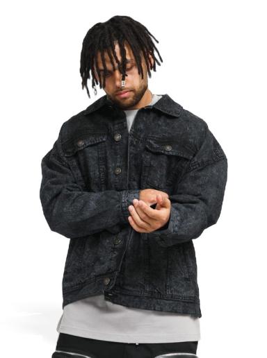 Jakke Urban Classics Oversized Denim Jacket Sort | TB4412 black